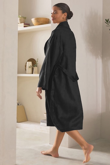 Black Linen Dressing Gown