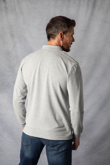 Lakeland Clothing Grey Long Sleeve Polo Shirt
