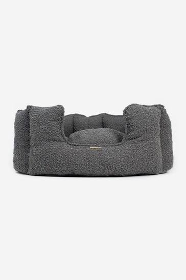 Lords and Labradors Grey High Sided Boucle Dog Bed