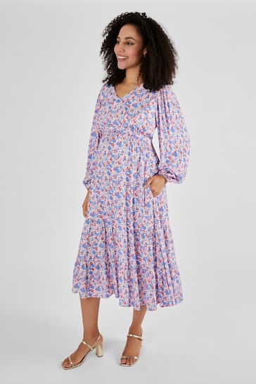 Printed Jersey Sleeveless midi shirt dress with a pleated skirt and a