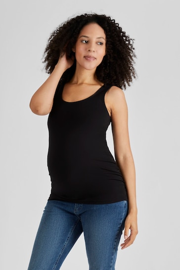 JoJo Maman Bébé Khaki 2-Pack Maternity Vest Tops