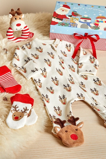 JoJo Maman Bébé Cream Reindeer Baby Gift Set