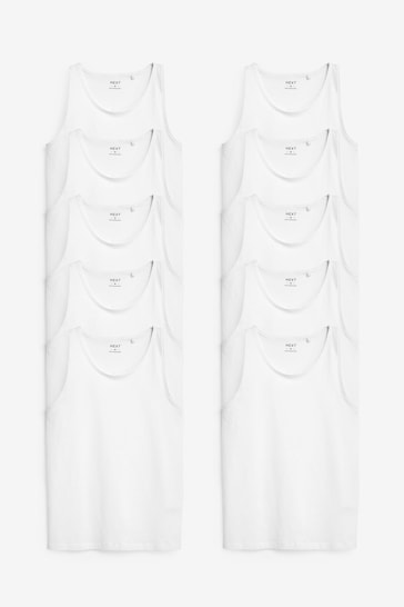 White Vests 10 Pack