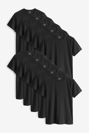 Black 10 pack Slim Fit T-Shirts