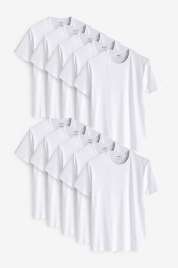 White 10 pack Slim Fit T-Shirts