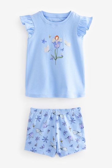 Blue/White Fairy Short Pyjamas 3 Pack (9mths-10yrs) (9mths-10yrs)