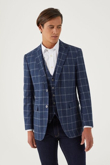 Skopes Blue Jepson Check Tailored Fit Jacket