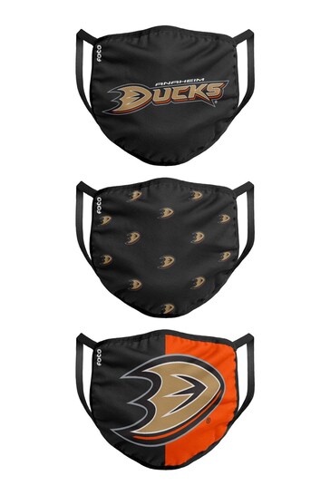 Fanatics Anaheim Ducks Black Face Coverings 3 Pack