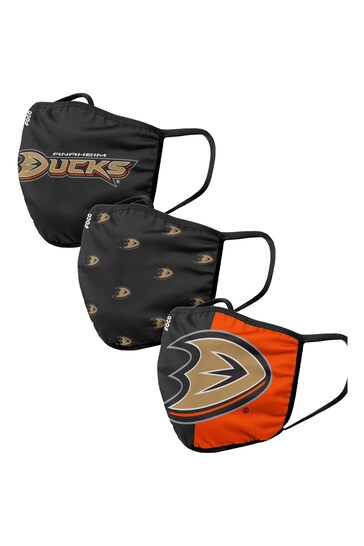 Fanatics Anaheim Ducks Black Face Coverings 3 Pack