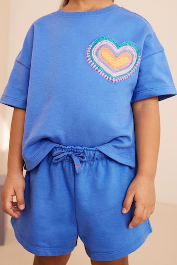 Blue Heart T-Shirt And Shorts Set (3mths-7yrs)