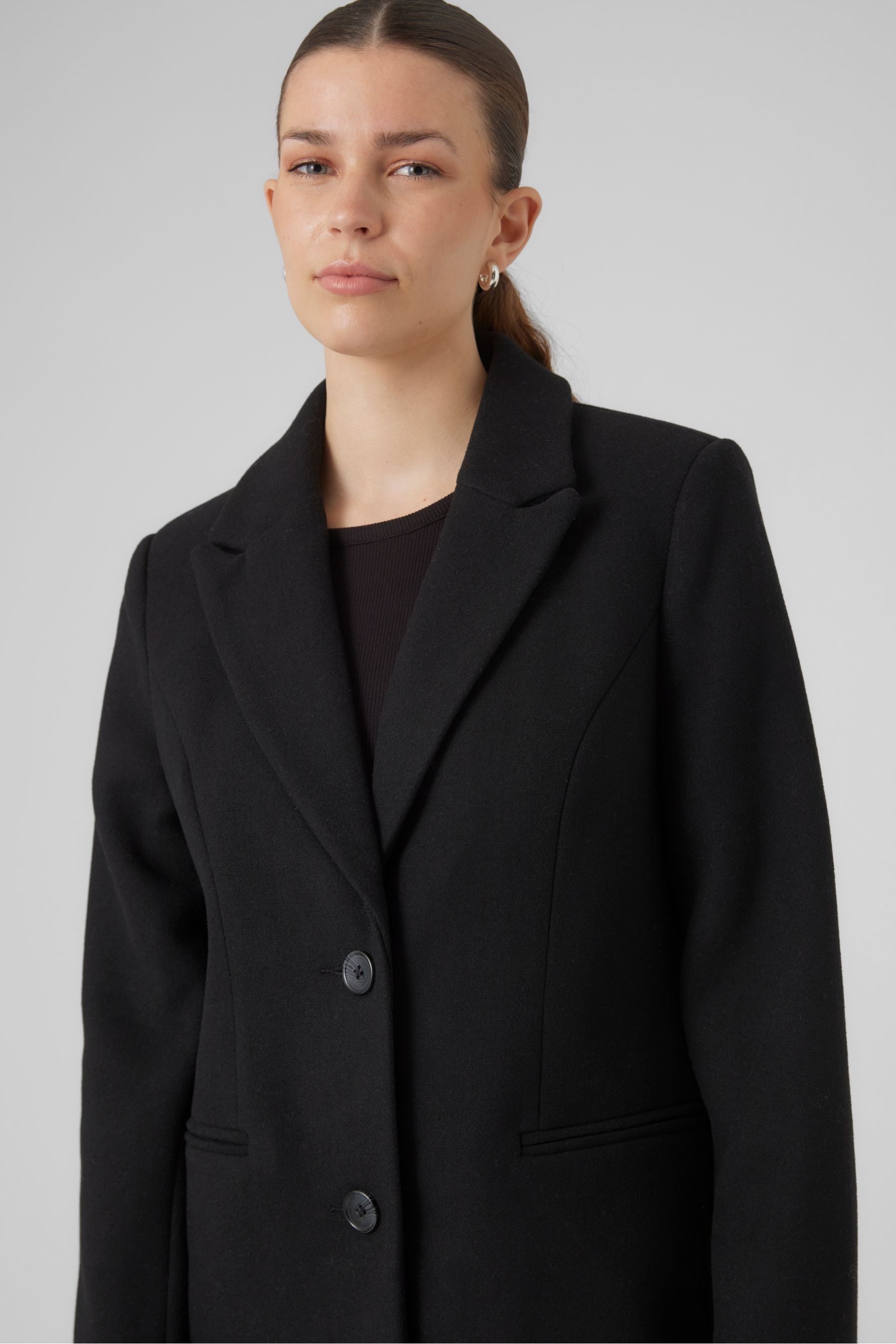 Smart black wool coat womens clearance