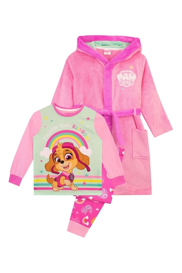 Character Pink Paw Patrol Dressing Gown And Pyjamas Set