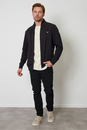 Threadbare Black Zip Through Fleece