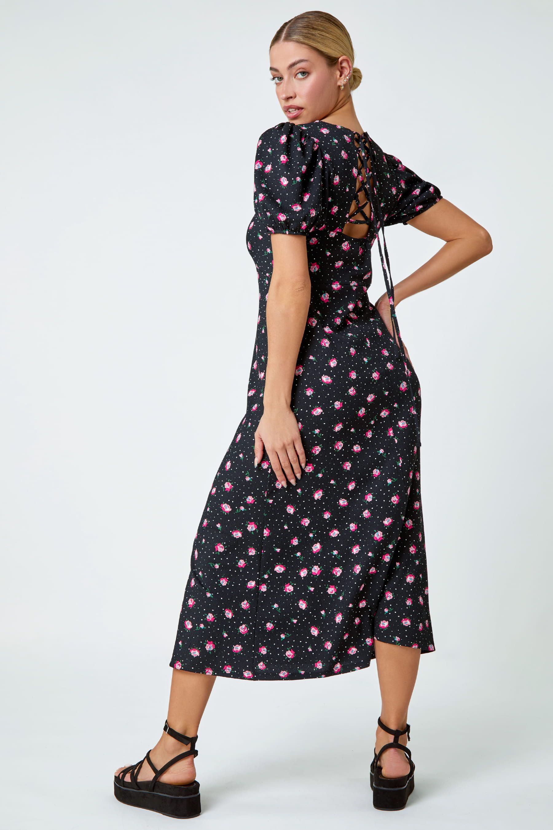 Lace back midi dress 2025