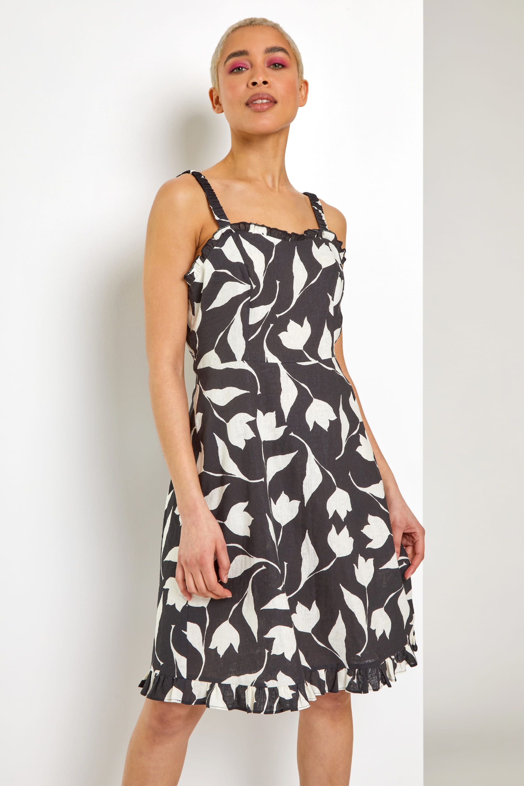 Black frill tea dress shop