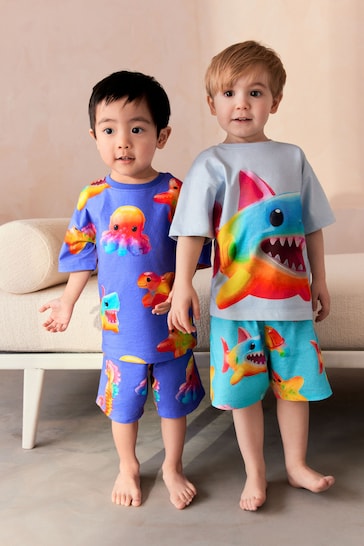 Blue Shark Short Pyjamas 2 Pack (9mths-8yrs)