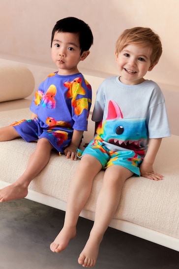 Blue Shark Short Pyjamas 2 Pack (9mths-8yrs)