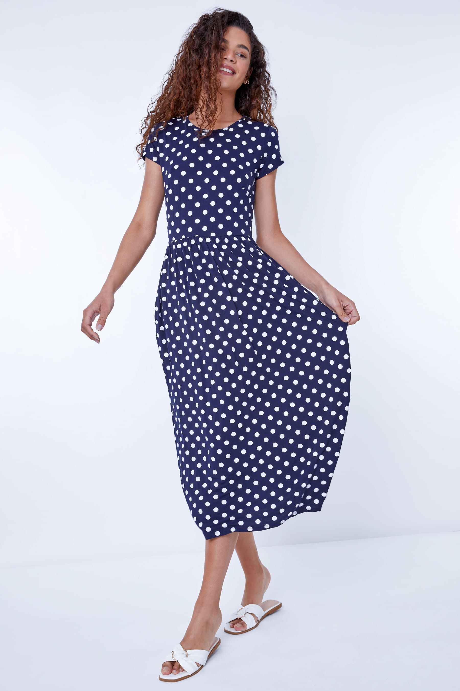 Blue spot maxi dress shop