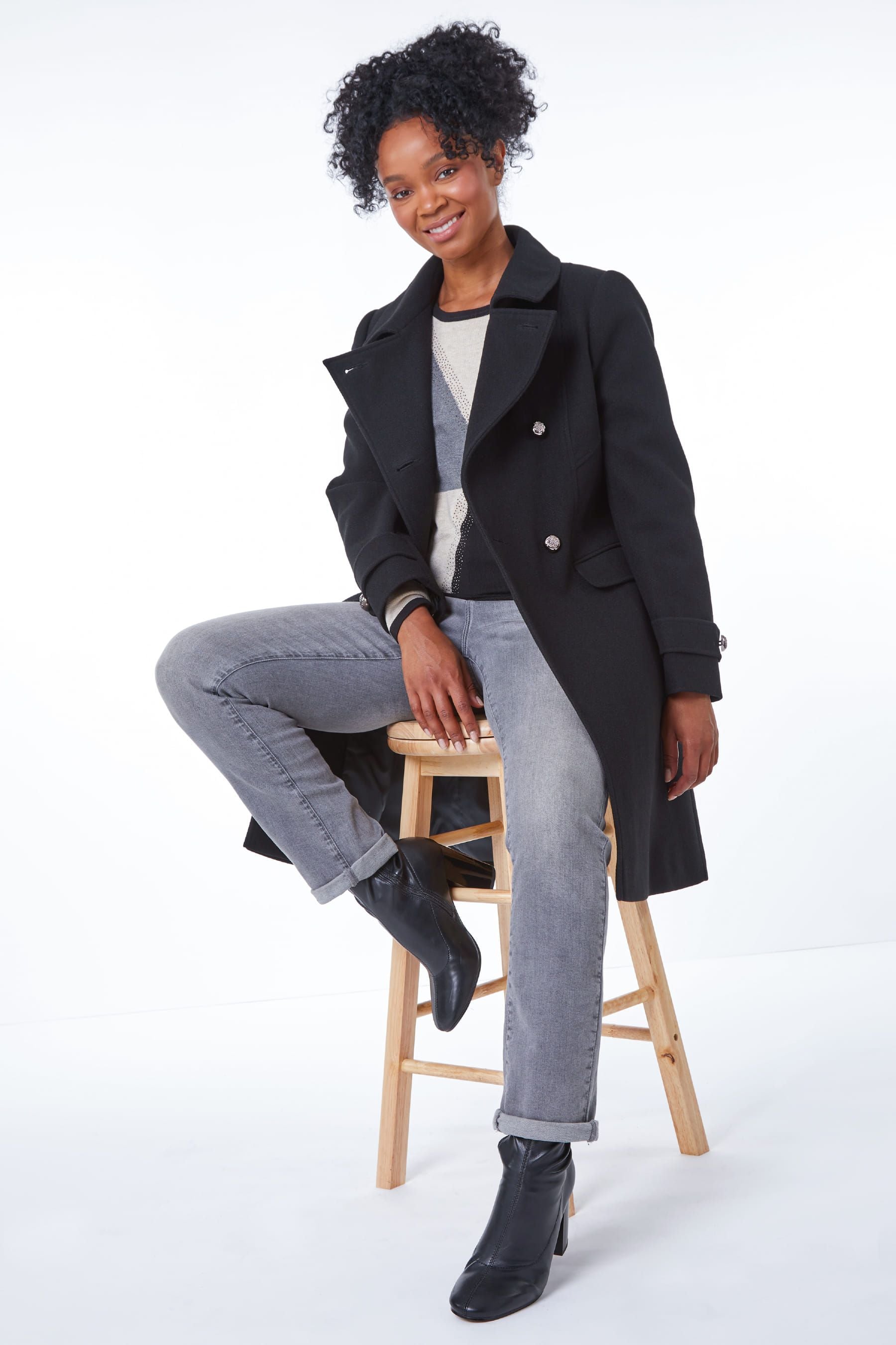 Double breasted discount coat petite