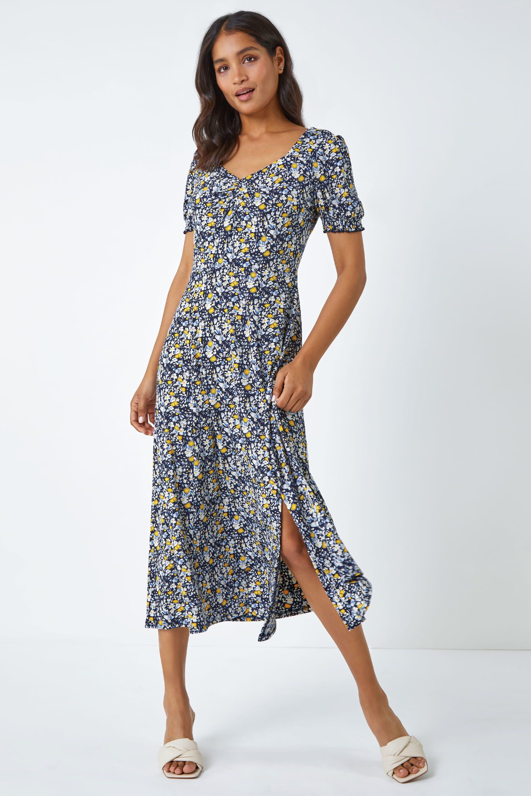Missguided floral high neck trim tea dress outlet