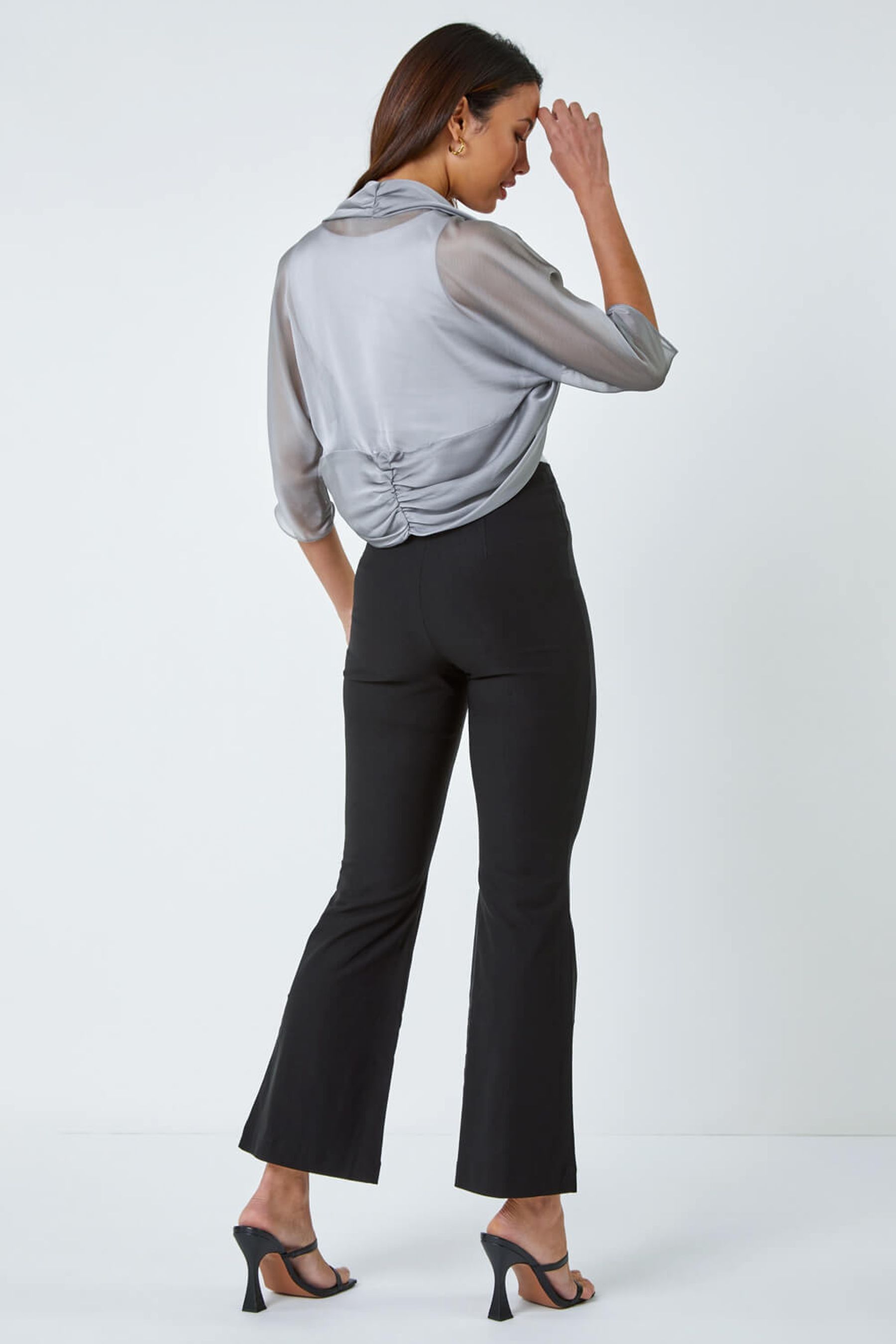 Buy Roman Dark Grey Ruched Hem Chiffon Bolero Jacket from the Next UK online shop