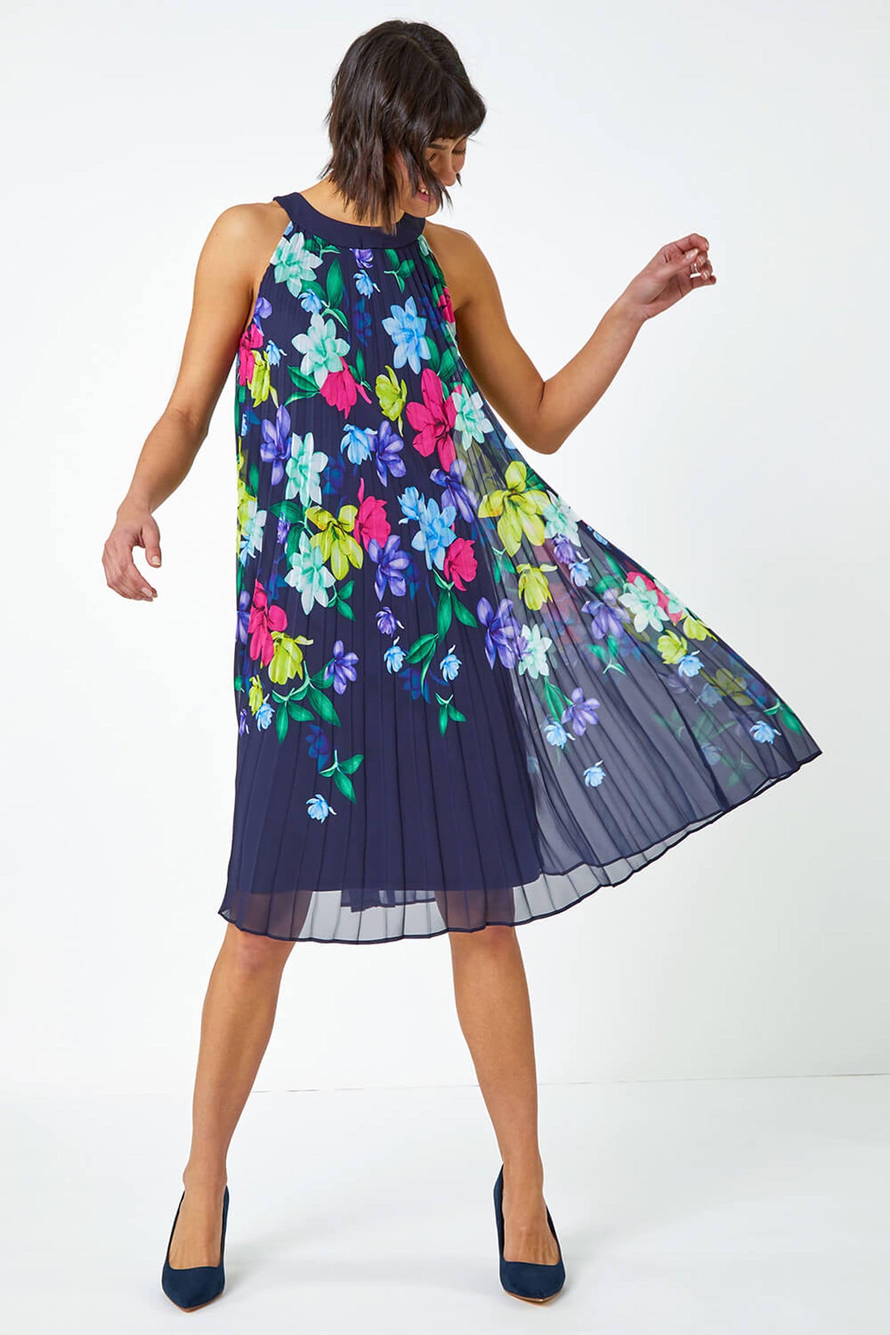 Navy swing dress uk sales