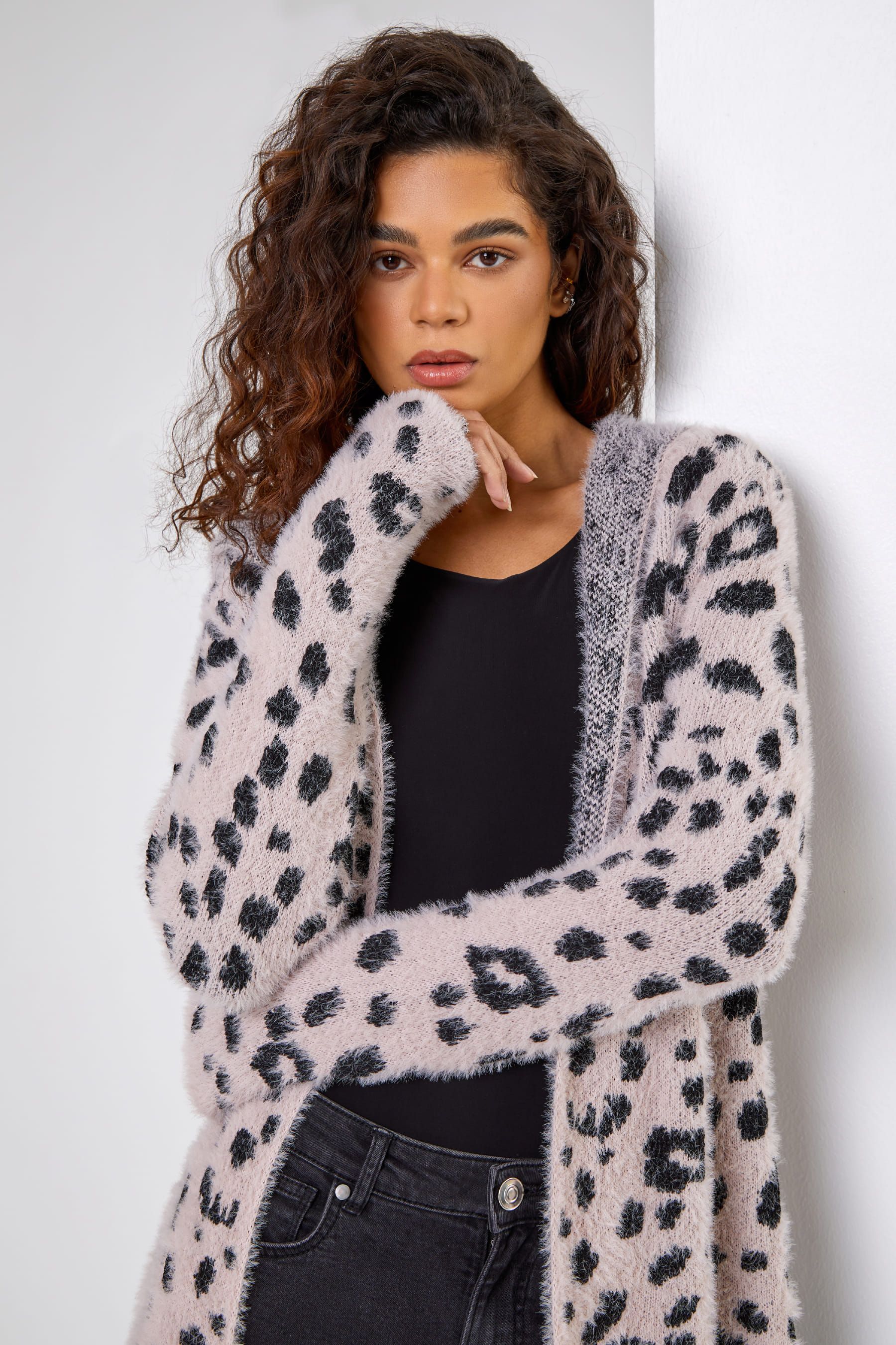 Animal print top cardigan next