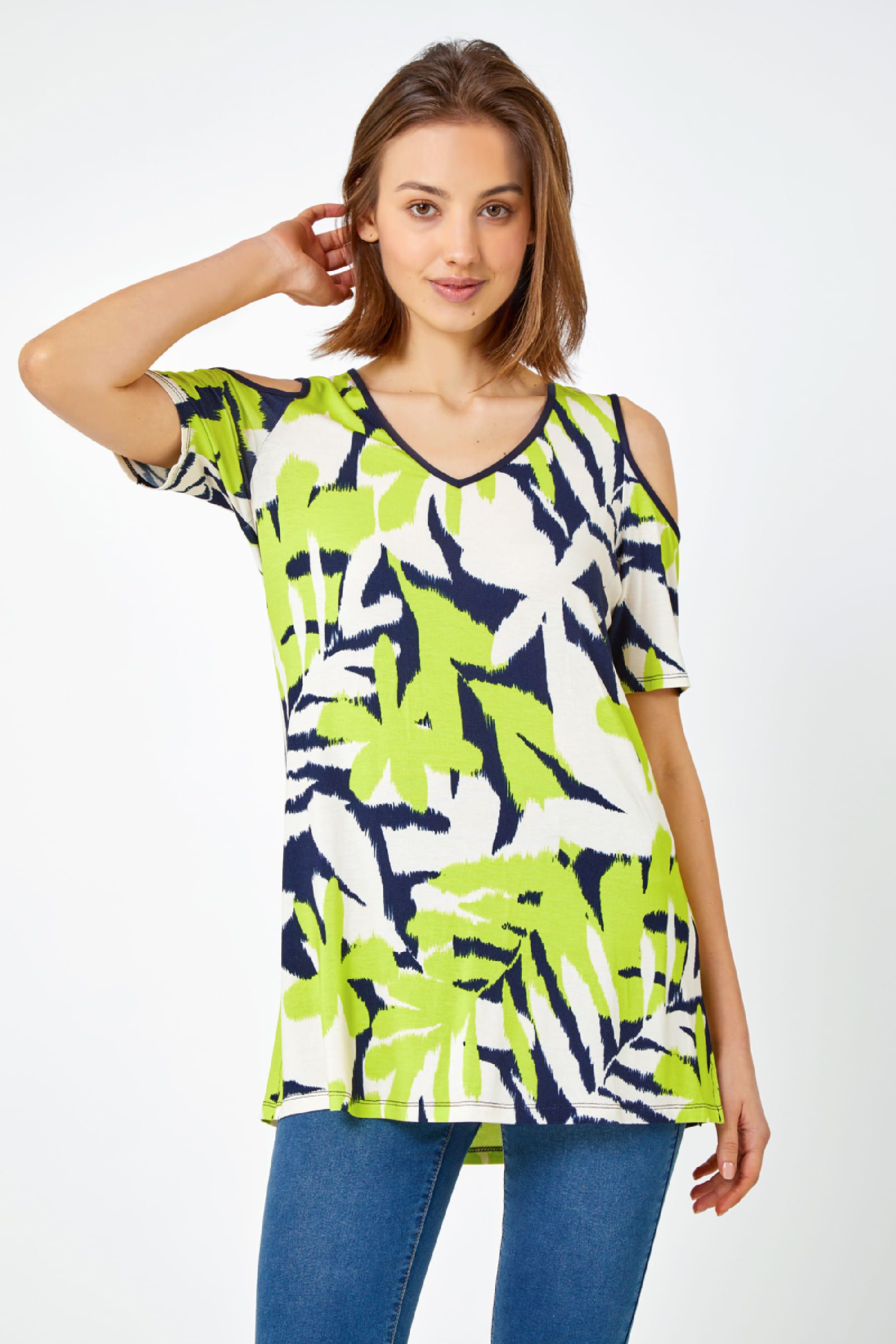 Cold shoulder online jersey top