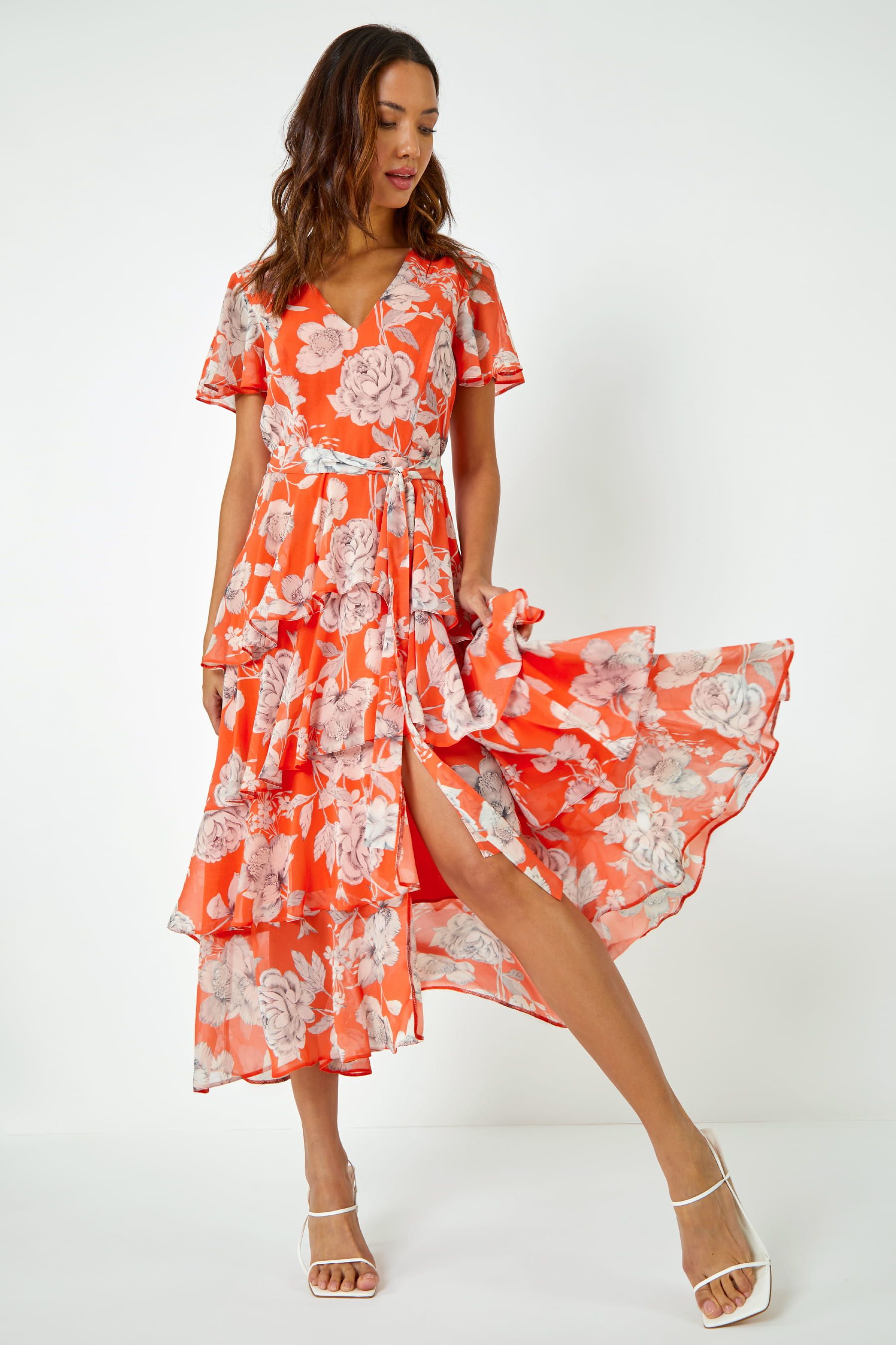 Roman orange best sale dress
