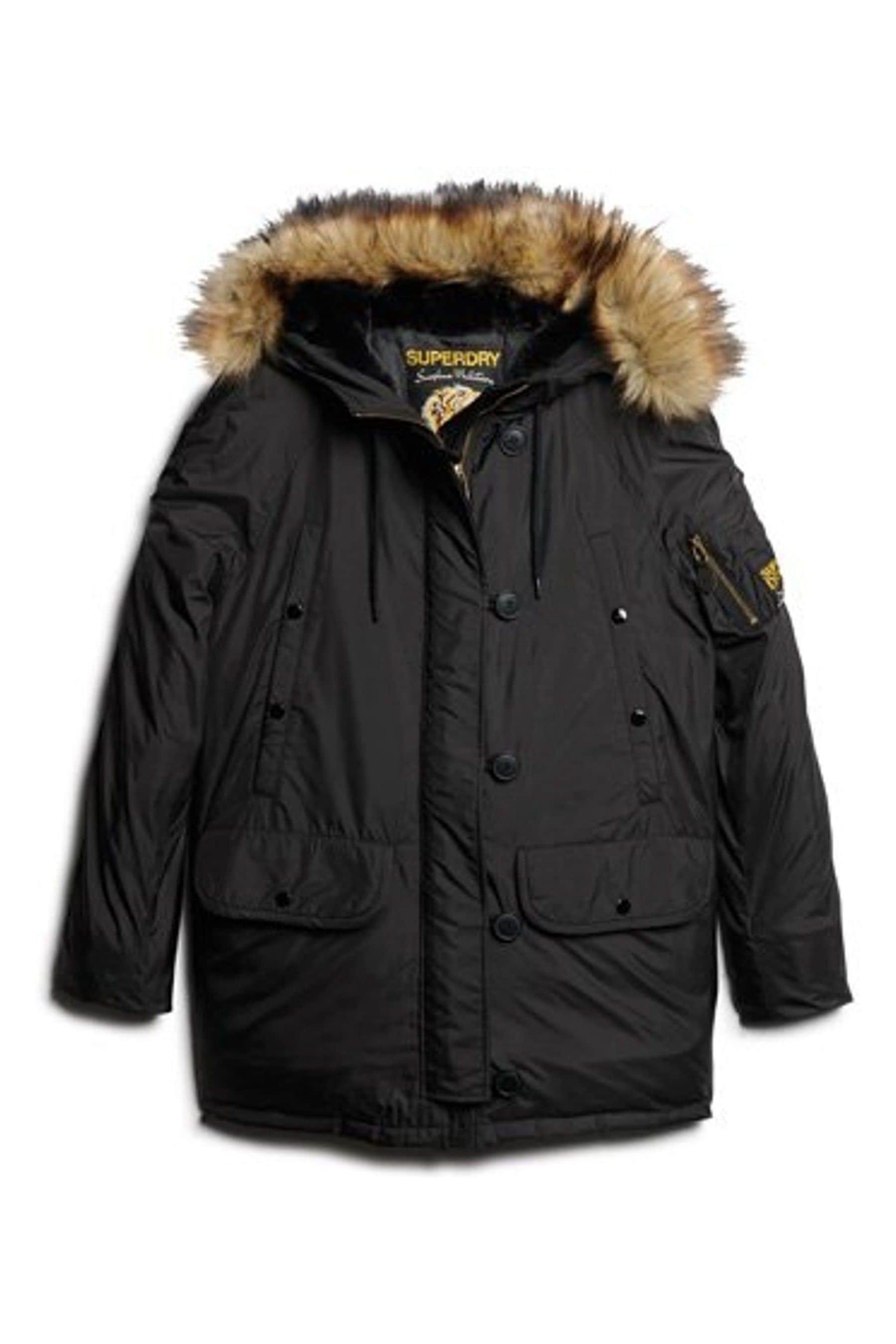 Superdry Black Military Hooded MA1 Parka Coat