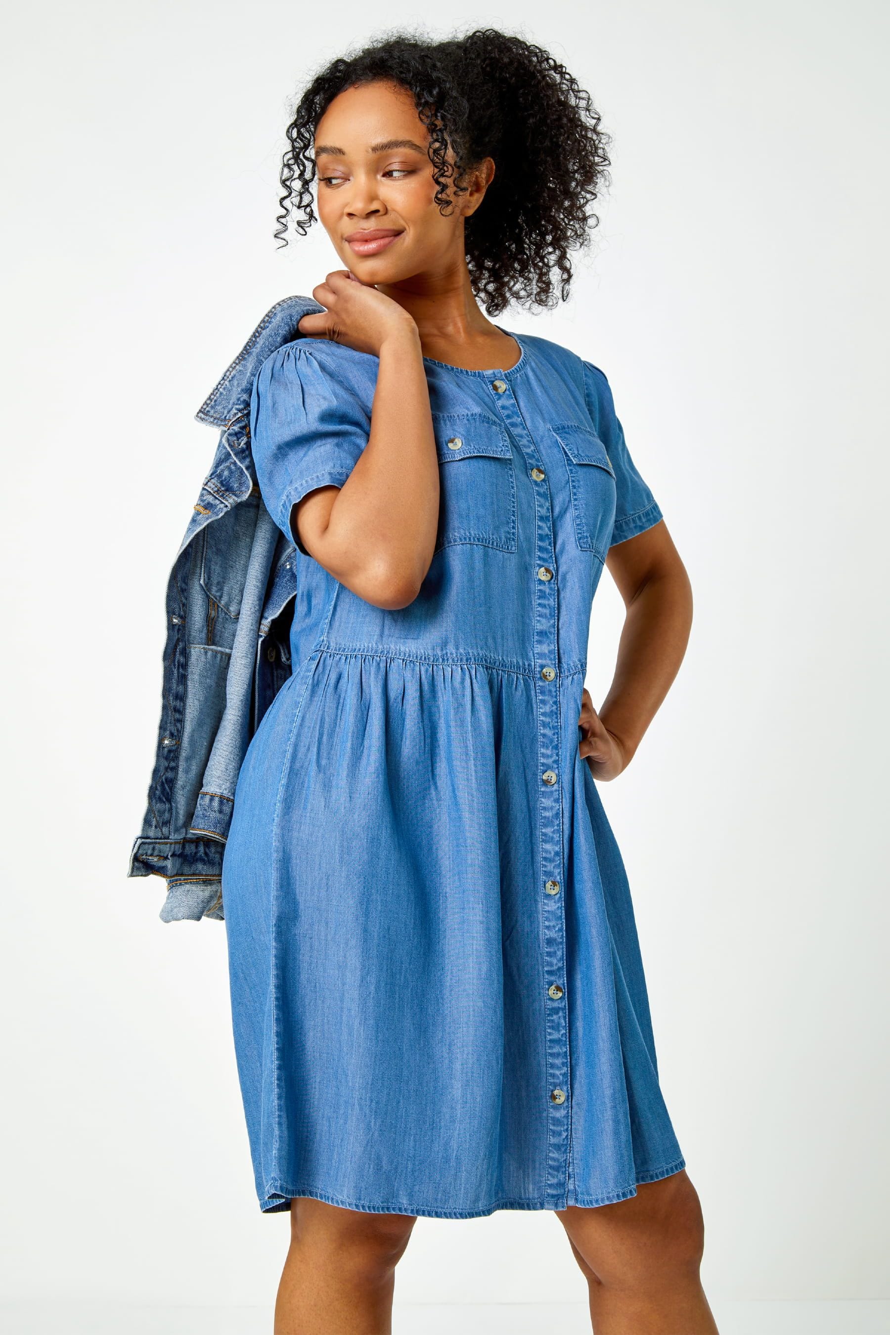 Denim skater dress uk cheap