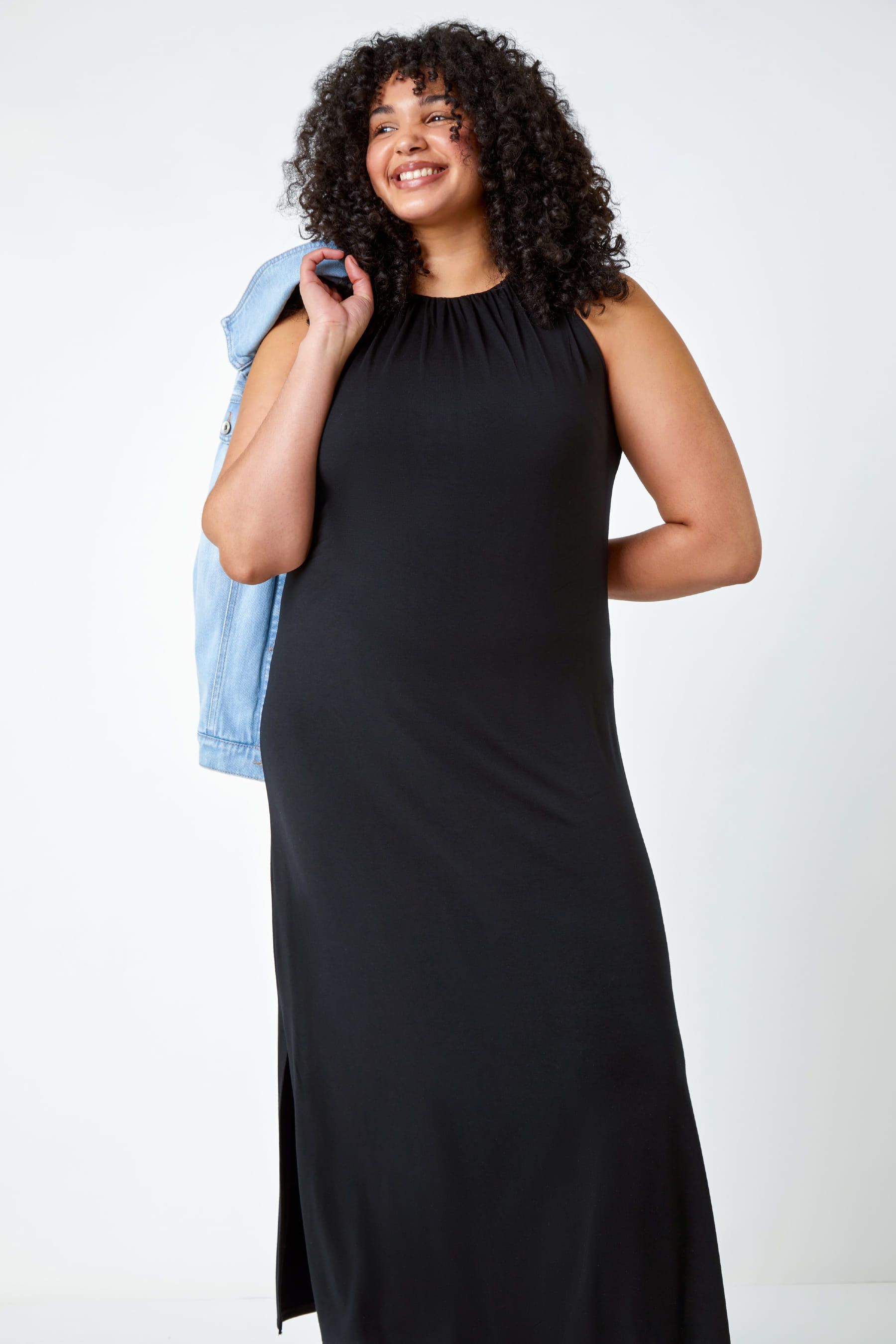 Plain jersey maxi dress new arrivals