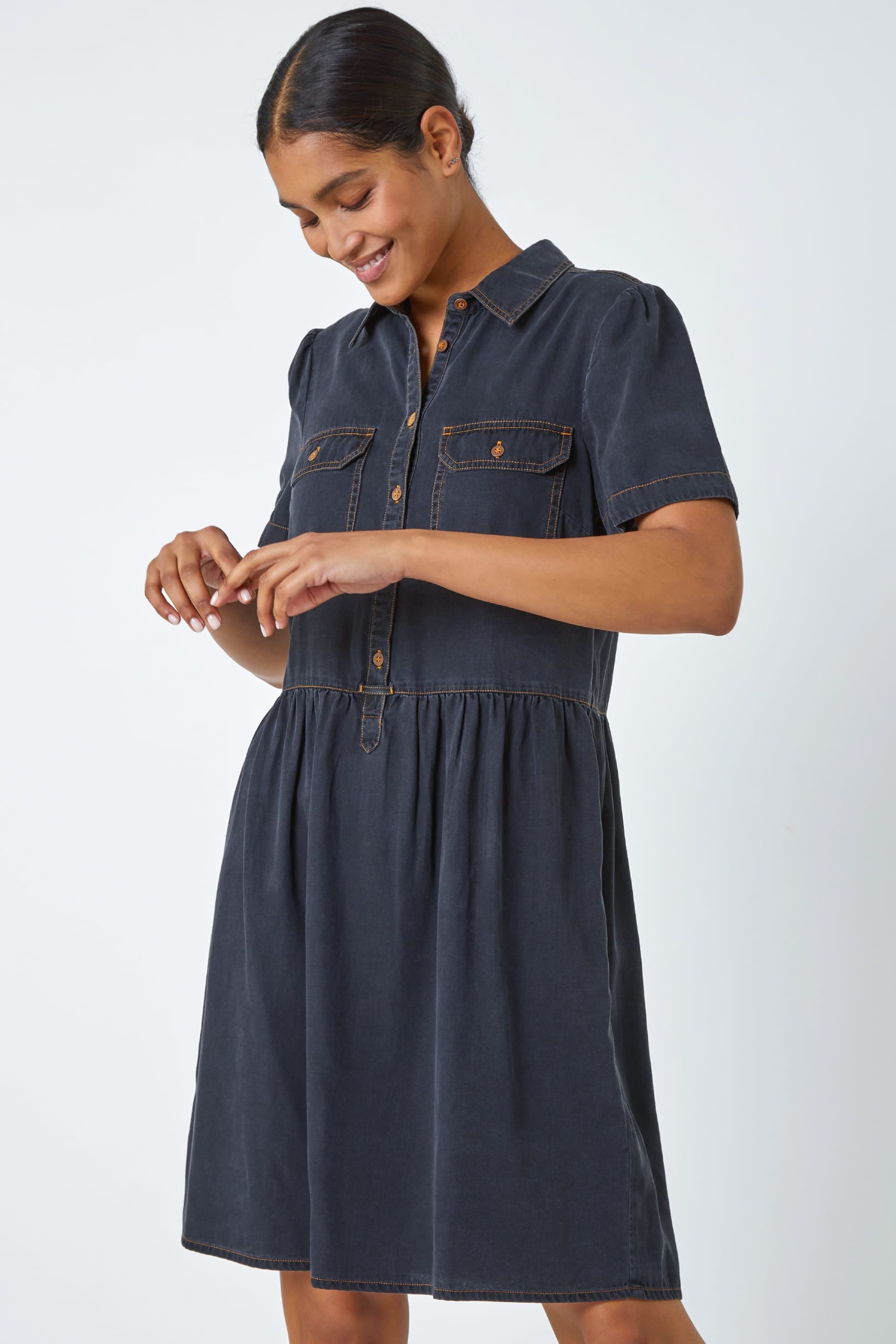 Denim skater dress best sale uk