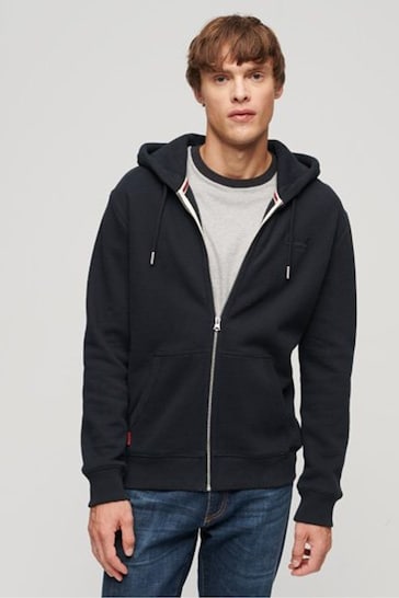 Superdry Black Chrome Essential Logo Zip Hoodie