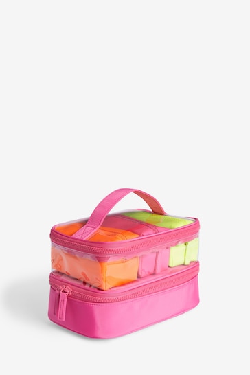 Hot Pink 4 in 1 Travel Make Up Bag