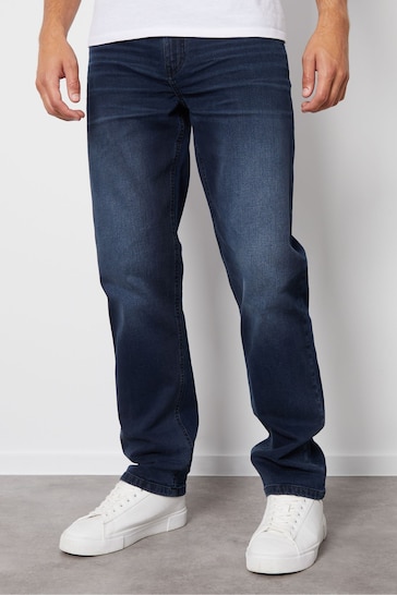 Threadbare Blue Straight Fit Jeans With Stretch