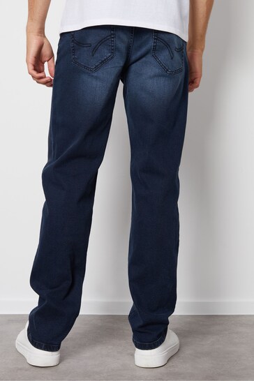 Threadbare Blue Straight Fit Jeans With Stretch