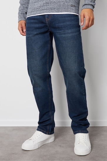 Threadbare Midnight Blue Straight Fit Jeans With Stretch