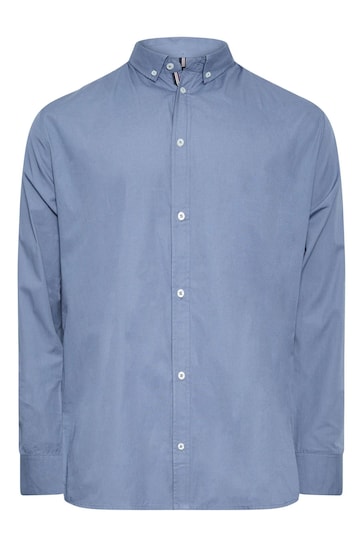 BadRhino Big & Tall Blue Long Sleeve Poplin Shirt