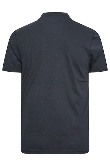 BadRhino Big & Tall Blue Henley T-Shirt
