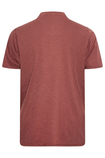 BadRhino Big & Tall Red Henley T-Shirt