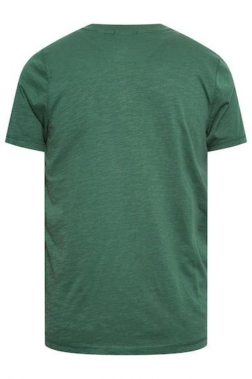 BadRhino Big & Tall Green Henley T-Shirt