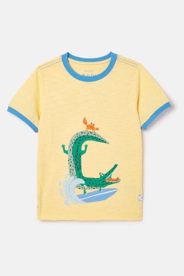 Joules Archie Yellow Artwork T-Shirt