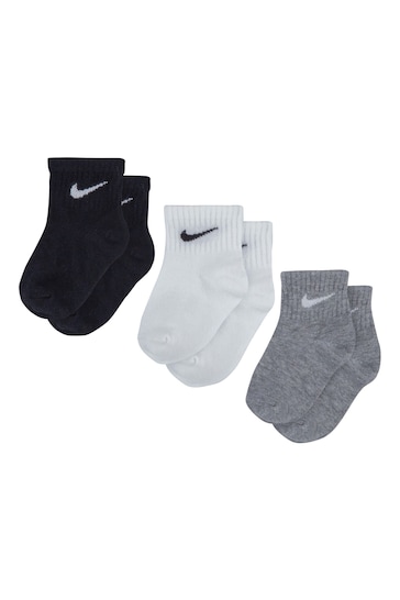 Nike Black Ankle No Slip Socks 3 Pack