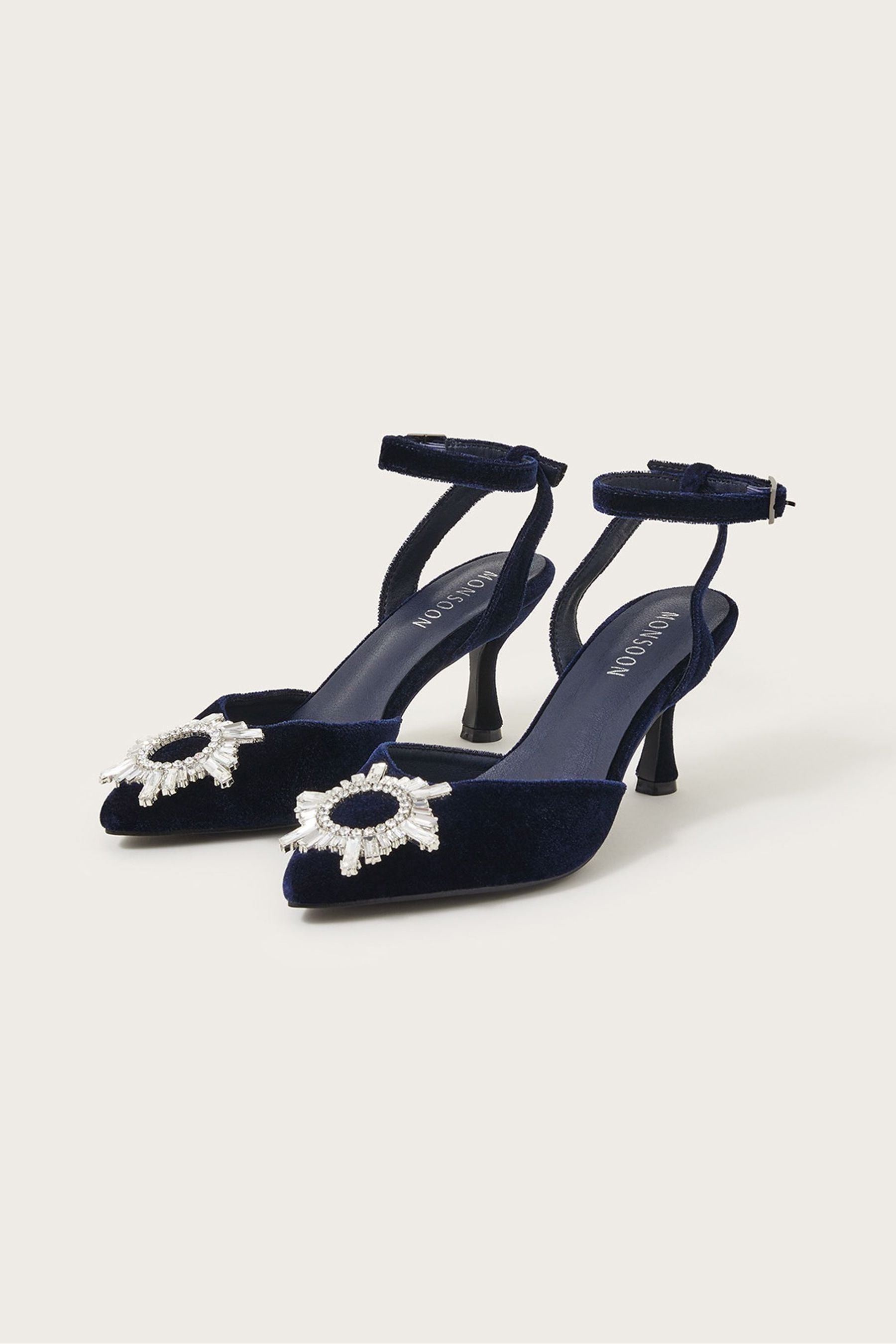 Buy Monsoon Blue Brooch Kitten Heels from the Next UK online shop