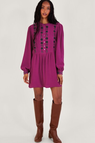Monsoon Pink Embroidered Tunic Dress