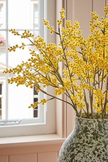 Set of 3 Yellow Artificial Mimosa Stems