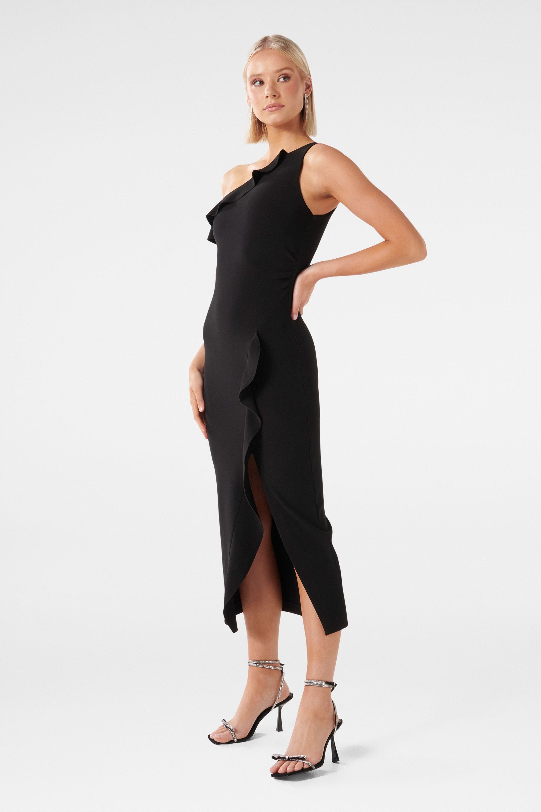 One shoulder ruffle bodycon dress hot sale
