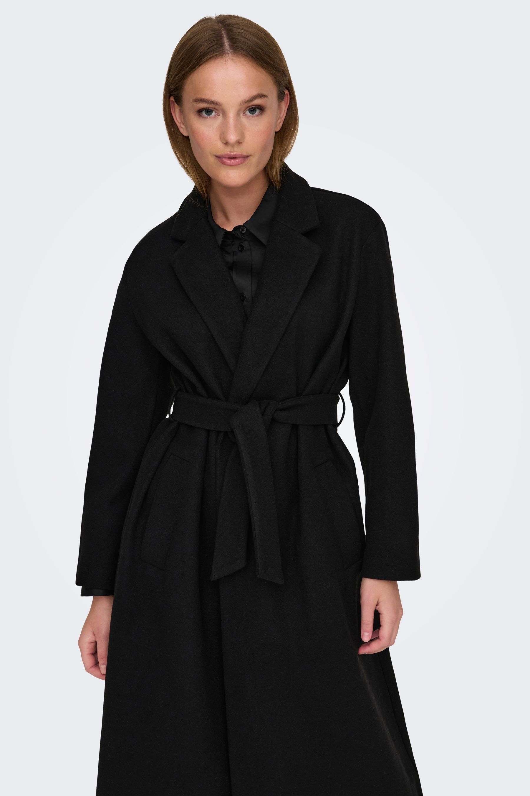 Buy ONLY Black Maxi Length Wrap Tailored Coat from the Next UK