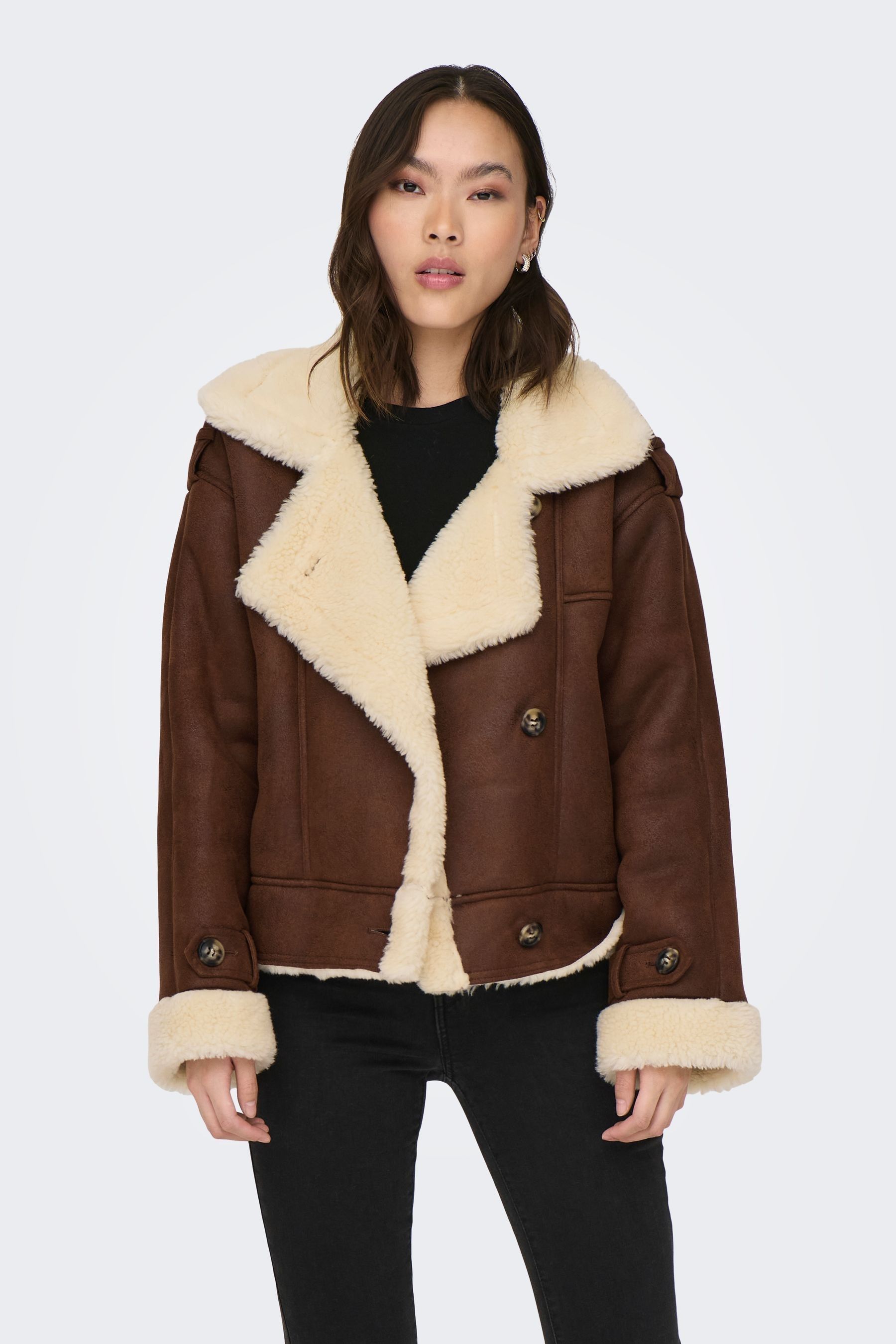 Suede borg hotsell jacket womens